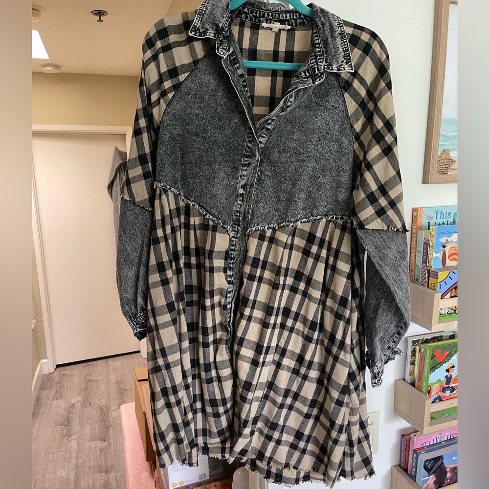 Vici Plaid Shirt Dress